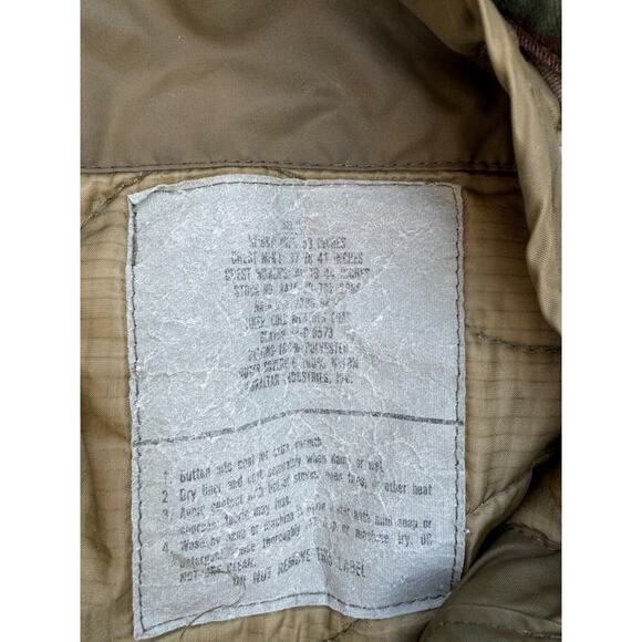 Vtg US ARMY Camo Cargo Jacket Coat w Liner Med 44” Woodland Combat BDU Hot Weath - Picture 9 of 11